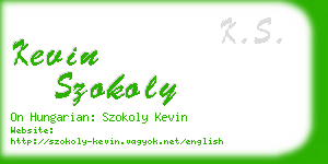 kevin szokoly business card